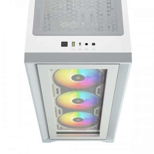 Corsair iCUE 4000X RGB Tempered Glass Mid-Tower ATX Casing (White)1