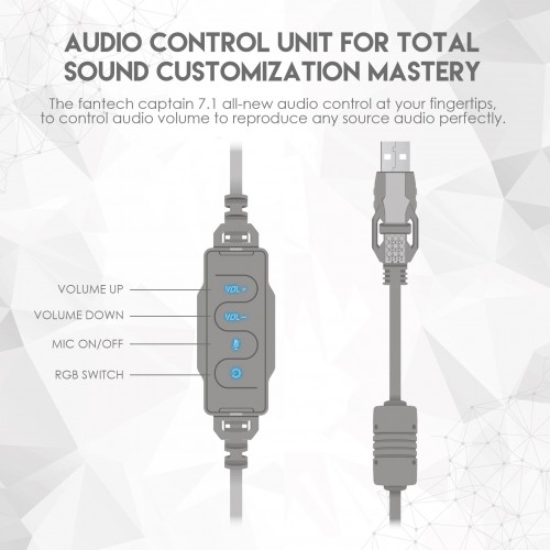 Fantech HG11 Captain 7.1 Surround Sound Space Edition RGB USB Gaming Headphone White3