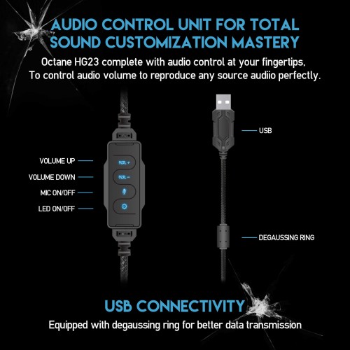 Fantech HG21 Hexagon USB 7.1 Gaming Headphone Black3