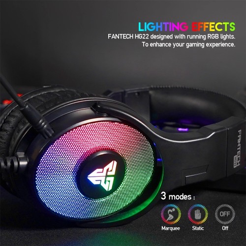 Fantech HG22 Fusion 7.1 USB RGB Gaming Headphone Black1