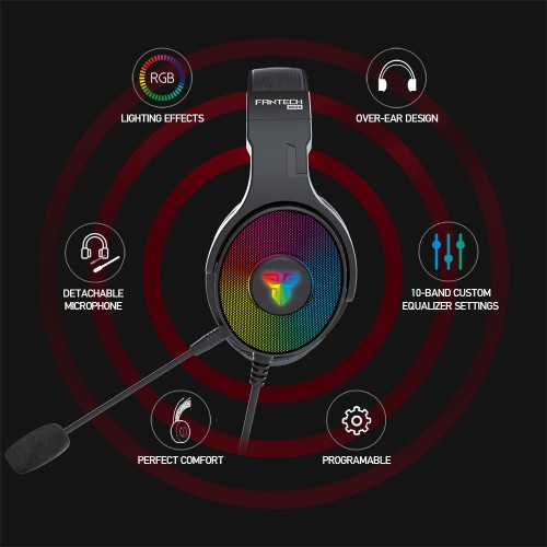 Fantech HG22 Fusion 7.1 USB RGB Gaming Headphone Black2