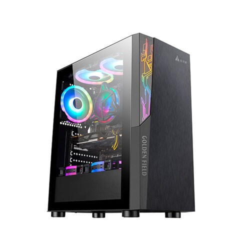 GOLDEN FIELD 1091B TEMPERED GLASS MID TOWER GAMING CASE