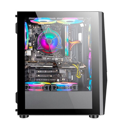 GOLDEN FIELD 1092B TEMPERED GLASS MID TOWER GAMING CASE1