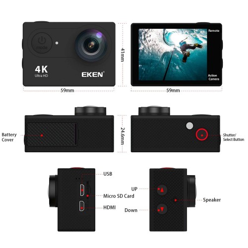 EKEN H9R 4K Wifi Waterproof Action Camera With Remote Control1